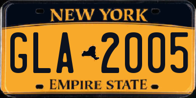 NY license plate GLA2005