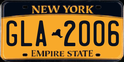 NY license plate GLA2006