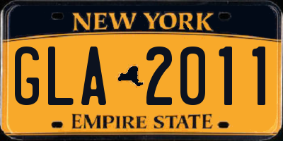 NY license plate GLA2011