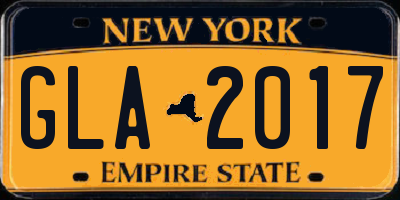 NY license plate GLA2017