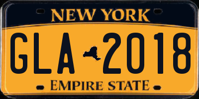 NY license plate GLA2018