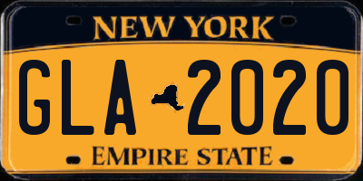 NY license plate GLA2020