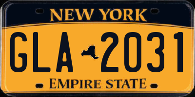 NY license plate GLA2031