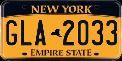 NY license plate GLA2033