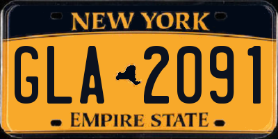 NY license plate GLA2091