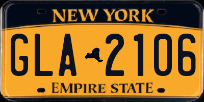 NY license plate GLA2106