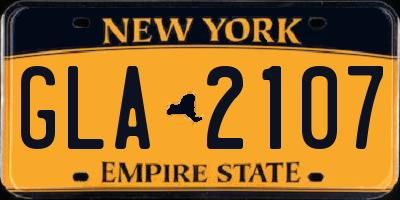 NY license plate GLA2107