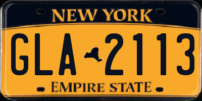 NY license plate GLA2113