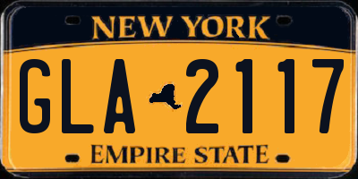 NY license plate GLA2117
