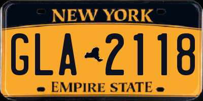 NY license plate GLA2118