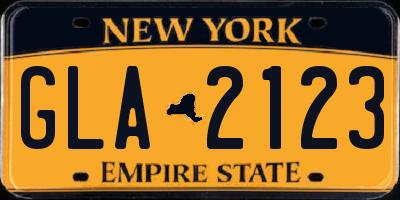 NY license plate GLA2123