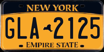 NY license plate GLA2125
