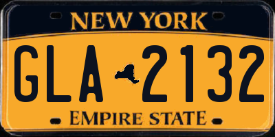 NY license plate GLA2132