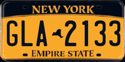 NY license plate GLA2133