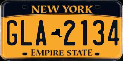 NY license plate GLA2134