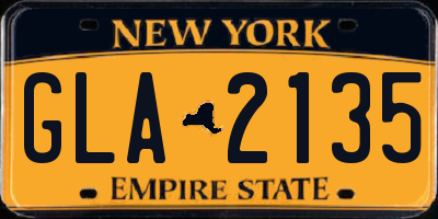NY license plate GLA2135