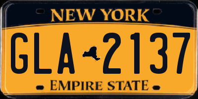 NY license plate GLA2137