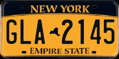 NY license plate GLA2145