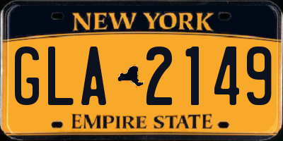 NY license plate GLA2149