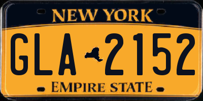 NY license plate GLA2152