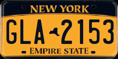 NY license plate GLA2153