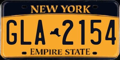 NY license plate GLA2154
