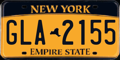 NY license plate GLA2155
