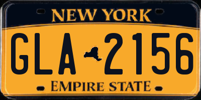 NY license plate GLA2156