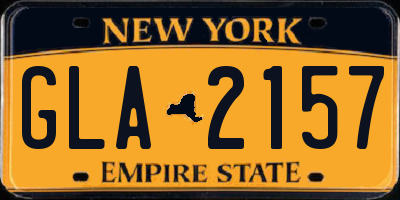 NY license plate GLA2157
