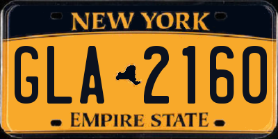 NY license plate GLA2160