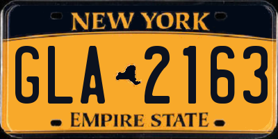 NY license plate GLA2163
