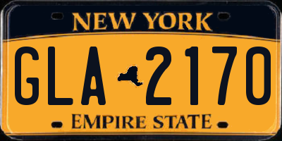 NY license plate GLA2170