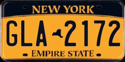 NY license plate GLA2172