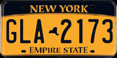 NY license plate GLA2173