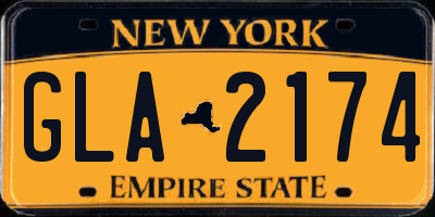 NY license plate GLA2174