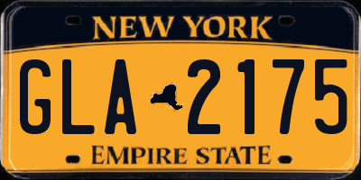 NY license plate GLA2175