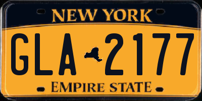 NY license plate GLA2177