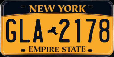 NY license plate GLA2178