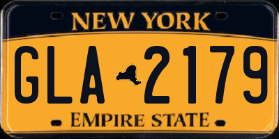 NY license plate GLA2179
