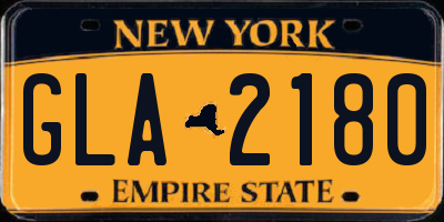 NY license plate GLA2180