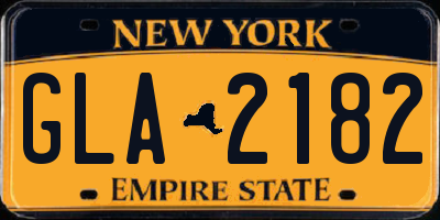NY license plate GLA2182