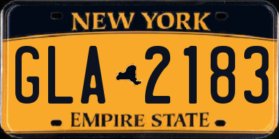 NY license plate GLA2183