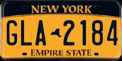NY license plate GLA2184