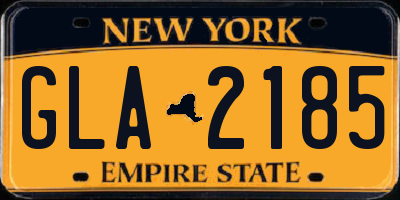 NY license plate GLA2185
