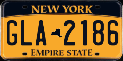 NY license plate GLA2186
