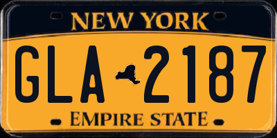 NY license plate GLA2187