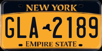 NY license plate GLA2189