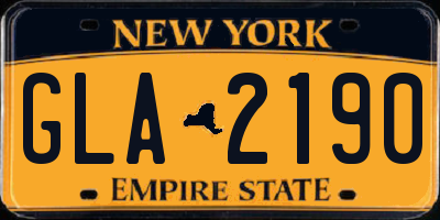 NY license plate GLA2190