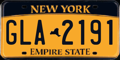 NY license plate GLA2191