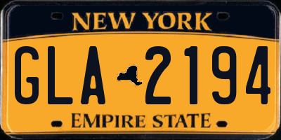 NY license plate GLA2194